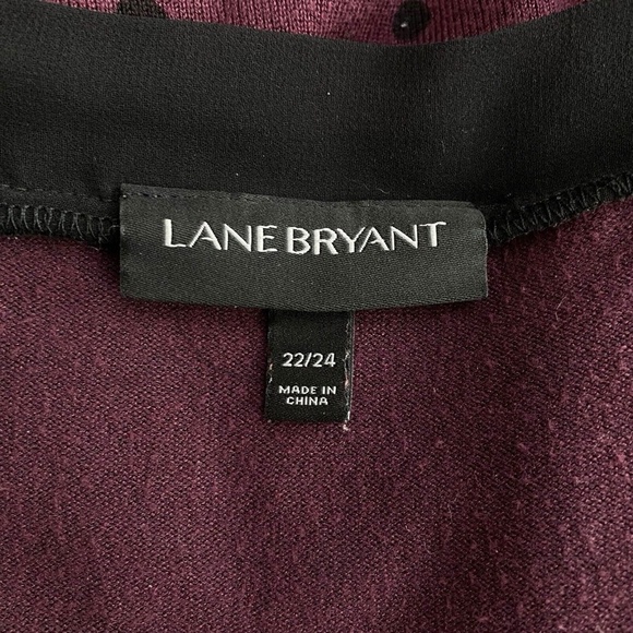 Lane Bryant Sweater Size 22/24 or 3X Dark Plum Purple Polka Dot - Picture 4 of 4